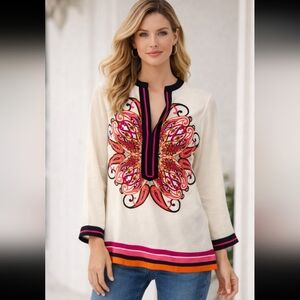Becky & Max Bohemian Tunic Blouse Size 4